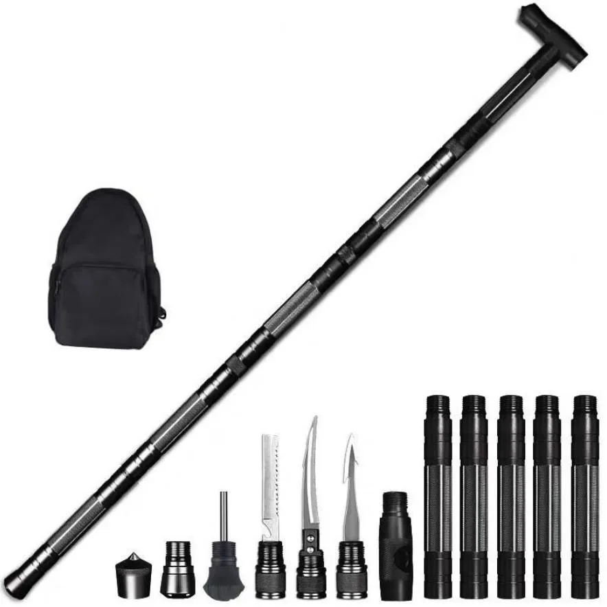 Outdoor Adventure Walks - アウトドアキャンプ用ウォーキングスティック 安全多機能ハイキングアドベンチャーサバイバルツール トレッキングポール