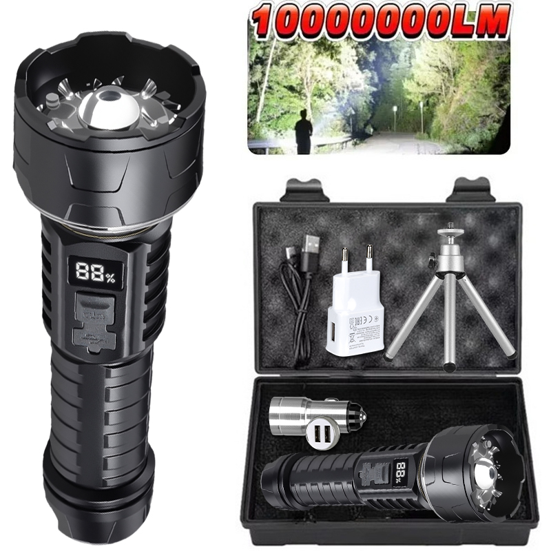 Outdoor Adventure Trips - COB LED 懐中電灯充電式ランタン 7 コアキャンプトーチ赤色光警告ランプ三脚を設置可能屋外ハイキング緊急時