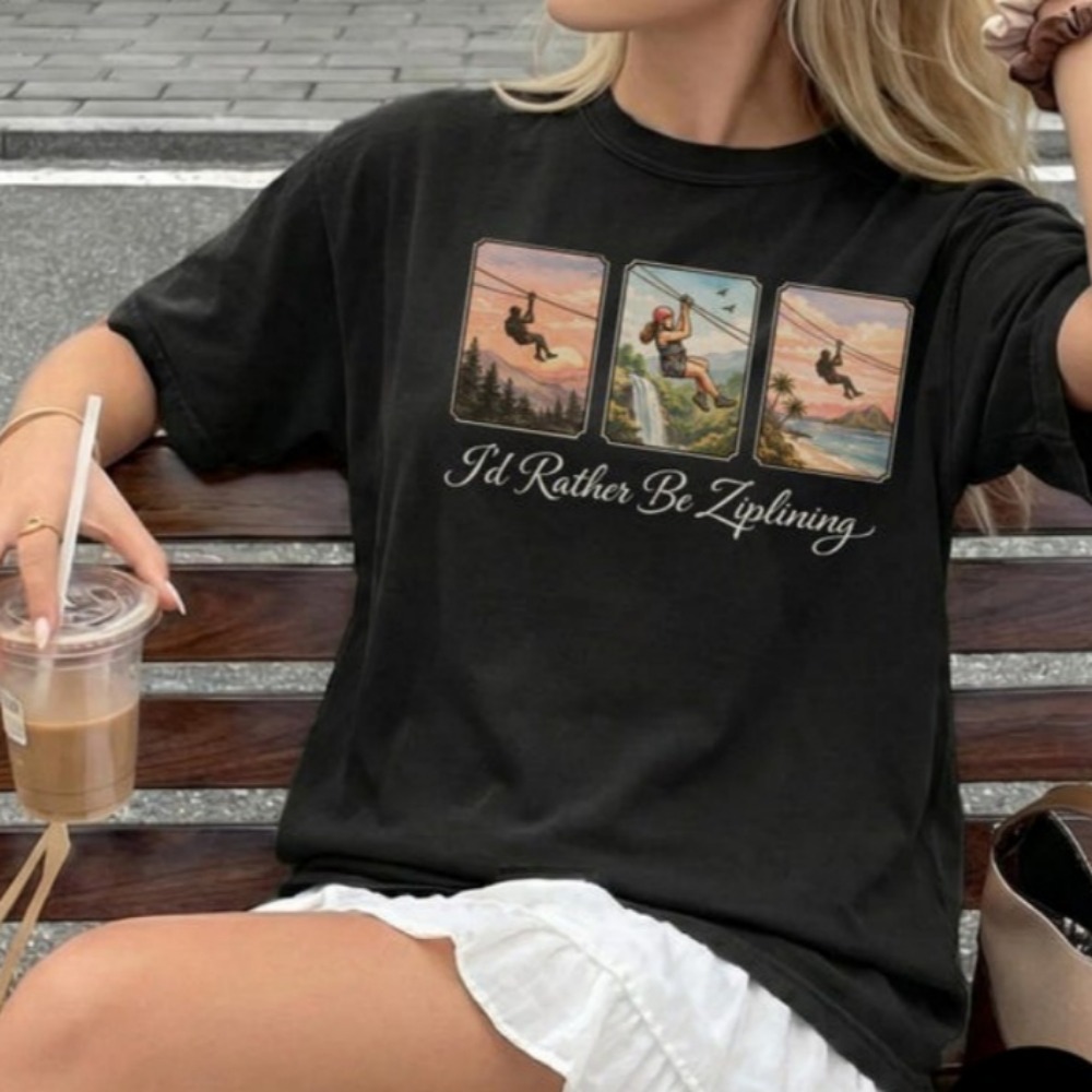 Outdoor Adventure Ziplines & Waterfall Puerto Vallarta - I'd Rather Be Ziplining Tシャツ アドベンチャー
