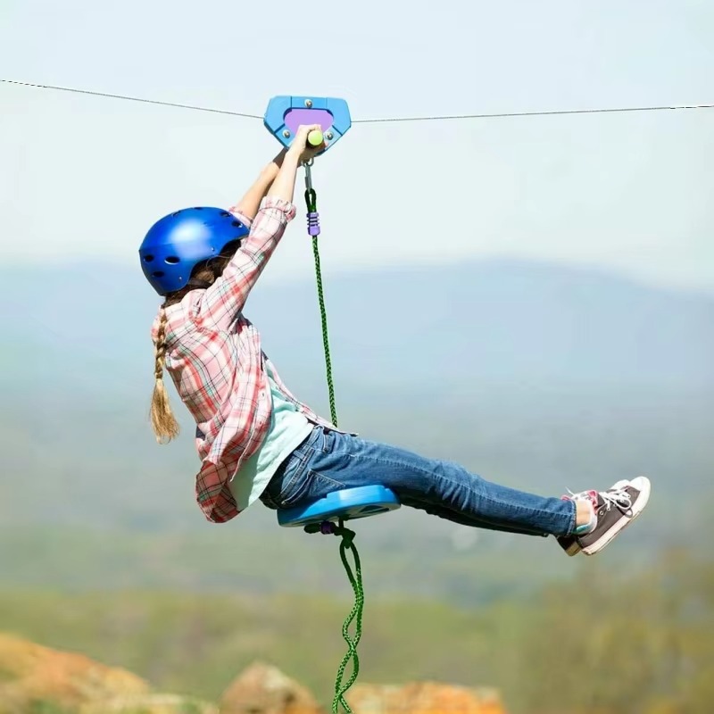 Outdoor Adventure Ziplines & Waterfall Puerto Vallarta - ジップラインゲームセット 屋外用ジップライン、耐久性のあるシートとプーリー付き、裏庭のアドベンチャーゲームに最適