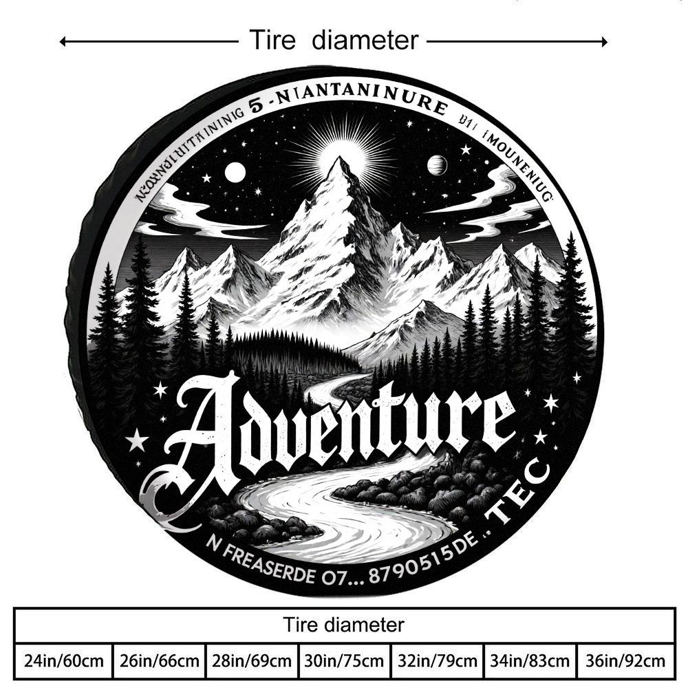 Outdoor Adventure Vehicles - アドベンチャーマウンテン スペアタイヤカバー ポリエステル繊維 防水 アウトドア 車両アクセサリー