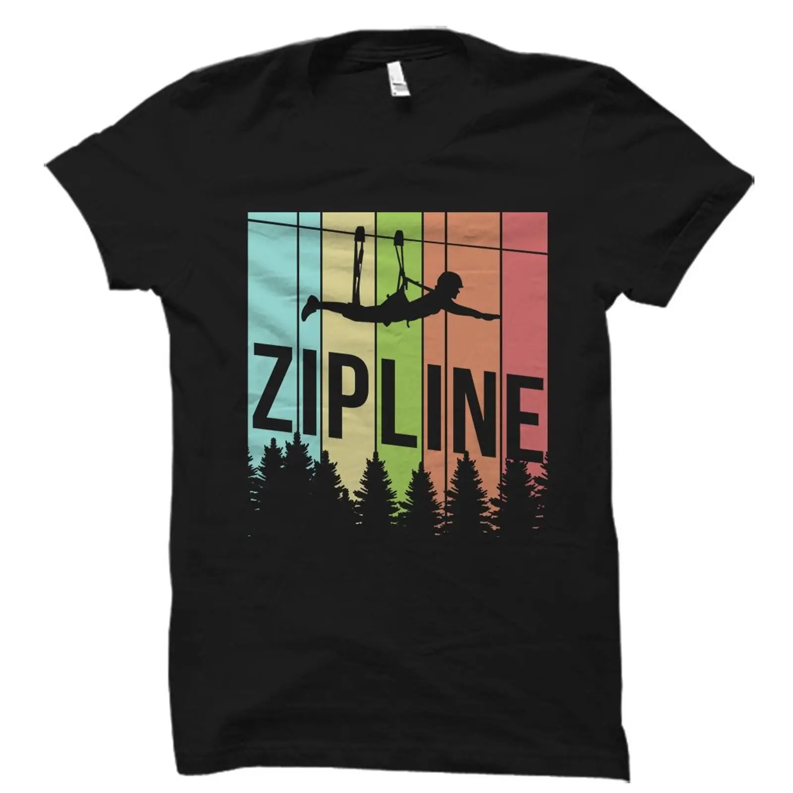 Outdoor Adventure Ziplines & Waterfall Puerto Vallarta - ヴィンテージレトロジップラインTシャツ ジップライン愛好家 インストラクター アウトドアアドベンチャー カジュアル OS1891