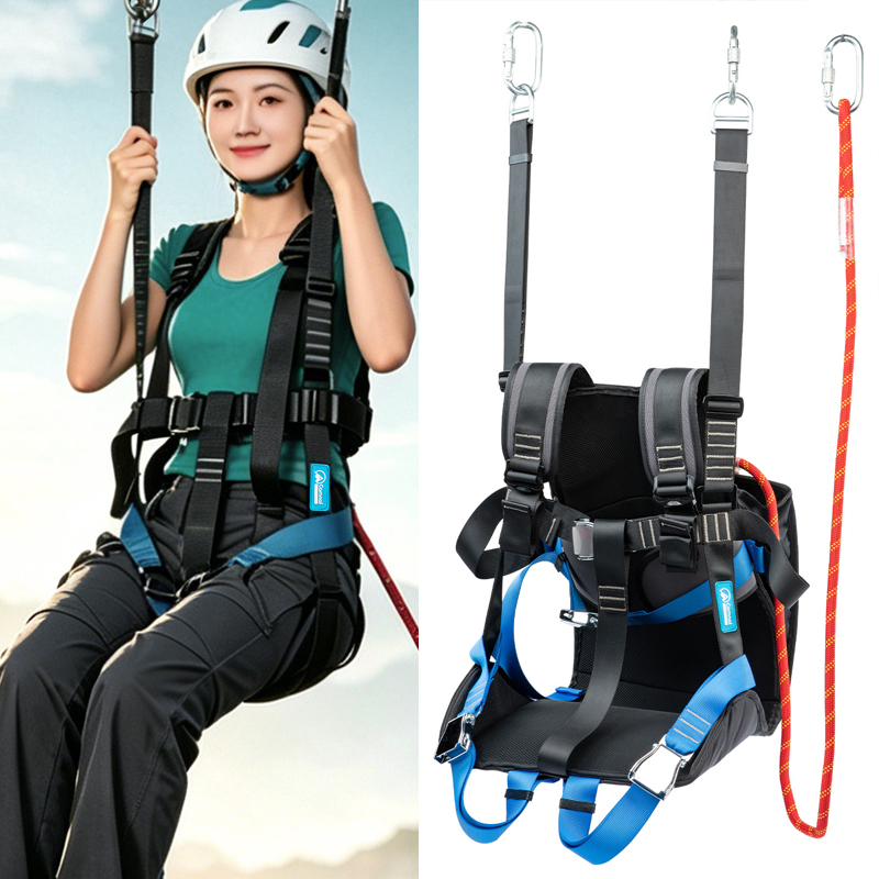 Outdoor Adventure Ziplines & Waterfall Puerto Vallarta - 屋外高所ジップライン安全シート、パラグライダー景勝地アドベンチャー遊具、崖上スイング安全ハーネス付き、P991