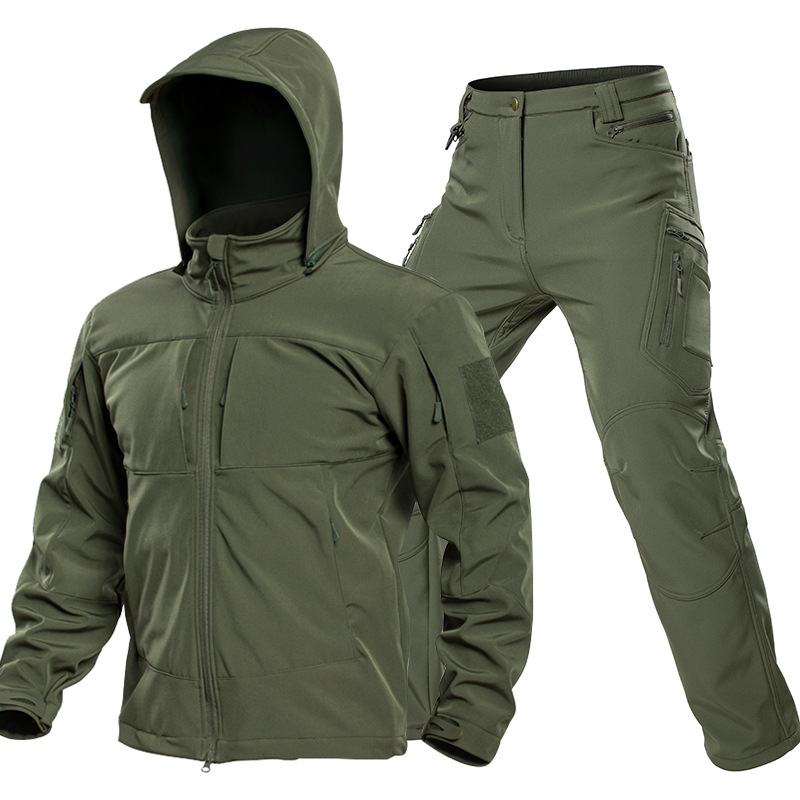 男性用アウトドアタクティカルソフトシェルスーツ フード付きフ - Outdoor Adventure Trips のレビューと価格