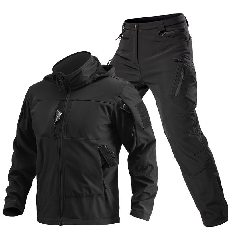 男性用アウトドアタクティカルソフトシェルスーツ フード付きフ - Outdoor Adventure Trips のレビューと価格
