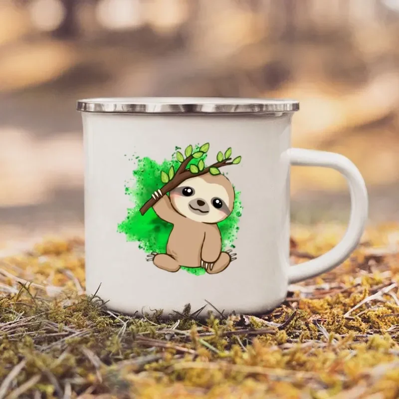 ナマケモノのエナメルコーヒーマグ,イラスト入りアドベンチャー - Outdoor Adventure Walks のレビューと価格